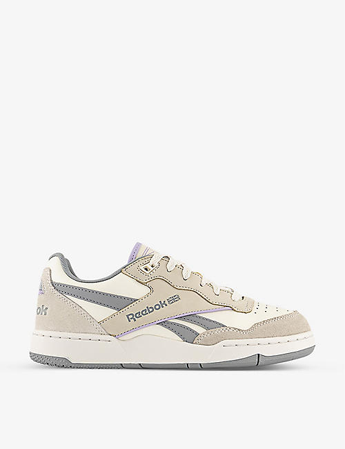REEBOK: BB 4000 II leather and suede low-top trainers