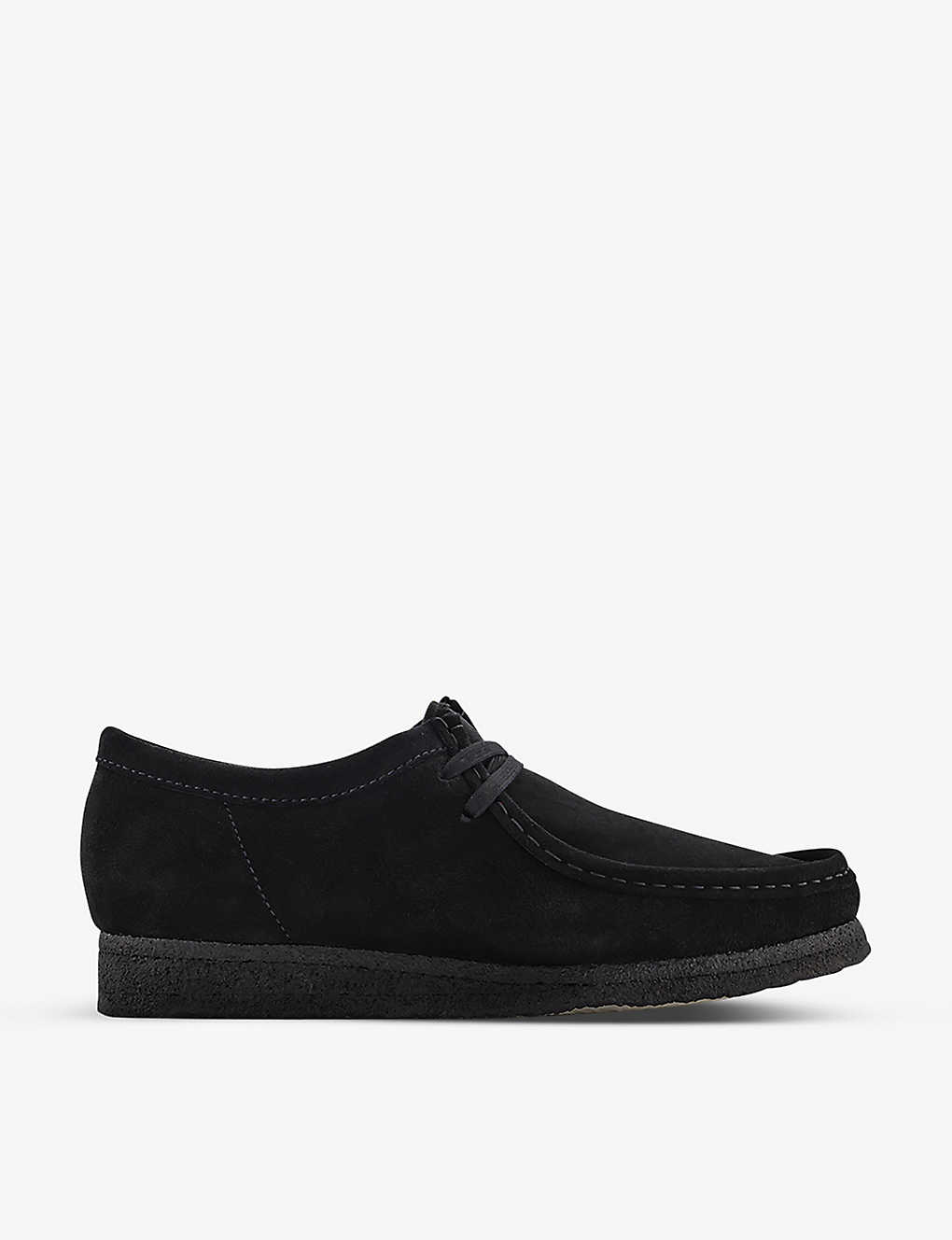 Shop Clarks Originals Wallabee Suede Shoes In Black Suede