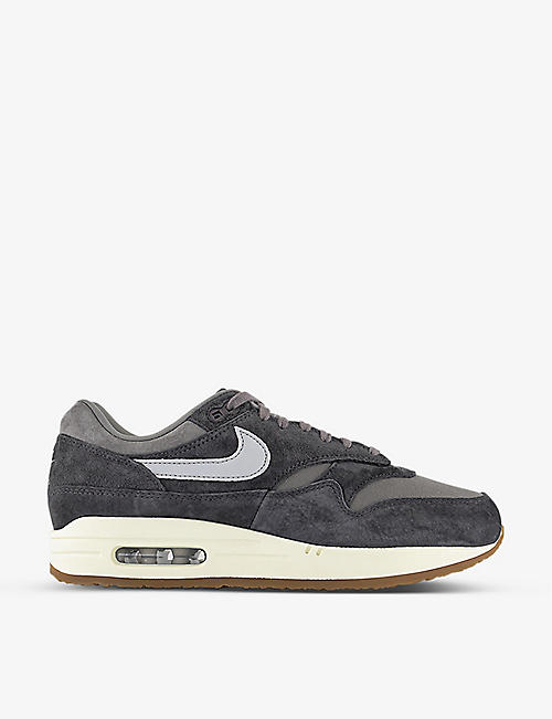 NIKE: Air Max 1 panelled suede low-top trainers