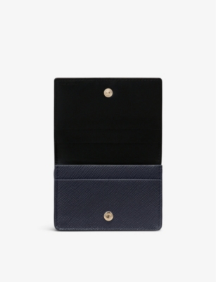 SMYTHSON: Panama logo-print leather card case