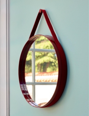 HAY: Strap No 2 circular steel and glass mirror 70cm