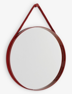 HAY: Strap No 2 circular steel and glass mirror 50cm