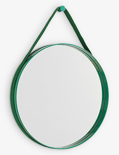 HAY: Strap No 2 circular steel and glass mirror 50cm