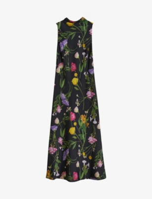 TED BAKER：Addilin 花卉印花梭织中长连衣裙