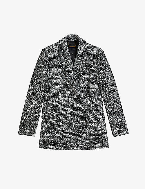 TED BAKER: Oversized double-breasted woven blazer coat
