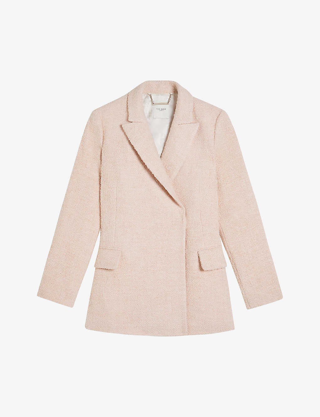 Ted Baker Womens Pl-pink Oversized Double-breasted Woven Blazer Coat