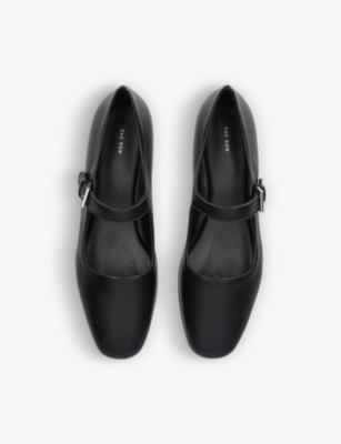 Shop The Row Womens Black Ava Mary-jane Leather Ballet Flats