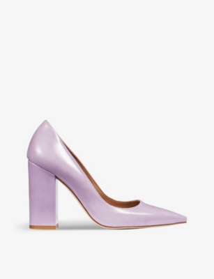 LK BENNETT LK BENNETT WOMEN'S PUR-LILAC JUNE BLUNT-TOE PATENT-LEATHER COURTS 65949321