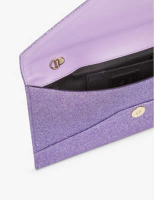 Shop Lk Bennett Womens Pur-lavender Kendall Glitter Envelope-shape Woven Clutch