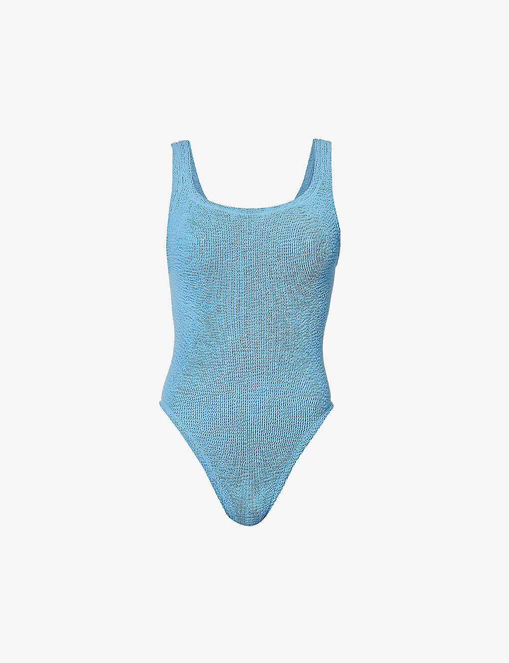 Hunza G Womens Sky Blue Square-neck Seersucker-weave Swimsuit