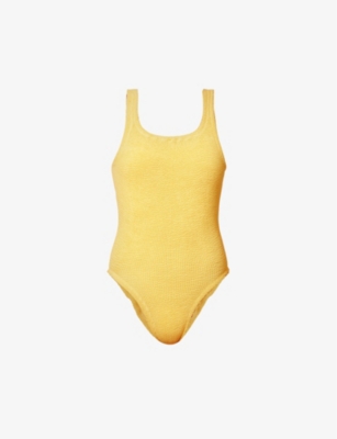 Hunza G Yellow Seersucker Swimsuit In Yellow