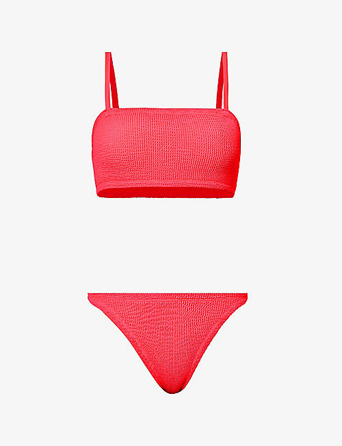 HUNZA G: Gigi crinkled bikini set