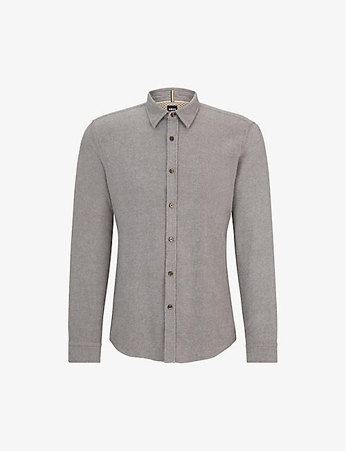 BOSS: Slim-fit cotton-twill shirt