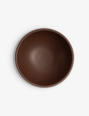 Shop Raawii Strøm Small Ceramic Bowl 15cm In Chocolate