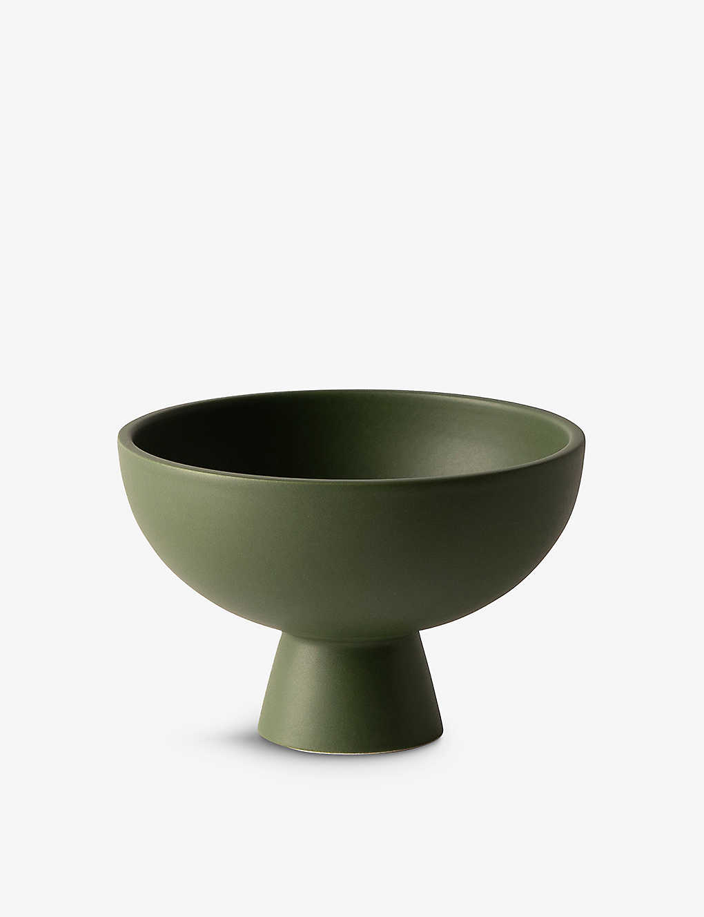 Raawii Strøm Small Ceramic Bowl 15cm In Deep Green