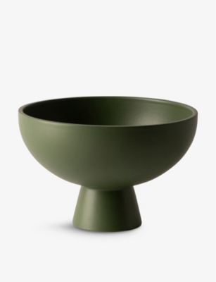 Raawii Deep Green Strøm Large Earthenware Bowl 22cm