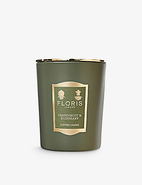 FLORIS: Grapefruit and Rosemary scented candle 175g