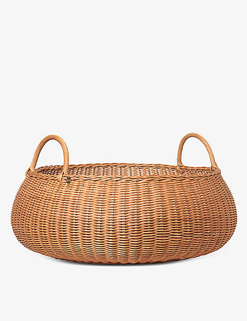 FERM LIVING: Braided low rattan basket 32cm