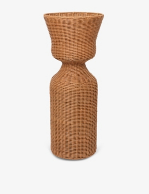 FERM LIVING - Agnes tall rattan plant stand 90cm | Selfridges.com
