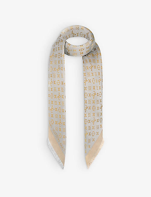 LOUIS VUITTON: Monogram Shine woven-blend shawl