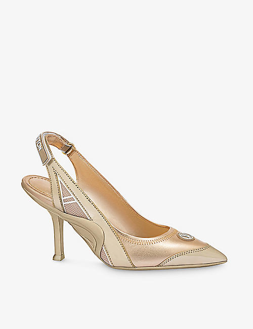 LOUIS VUITTON: Archlight monogram-embossed leather slingback courts