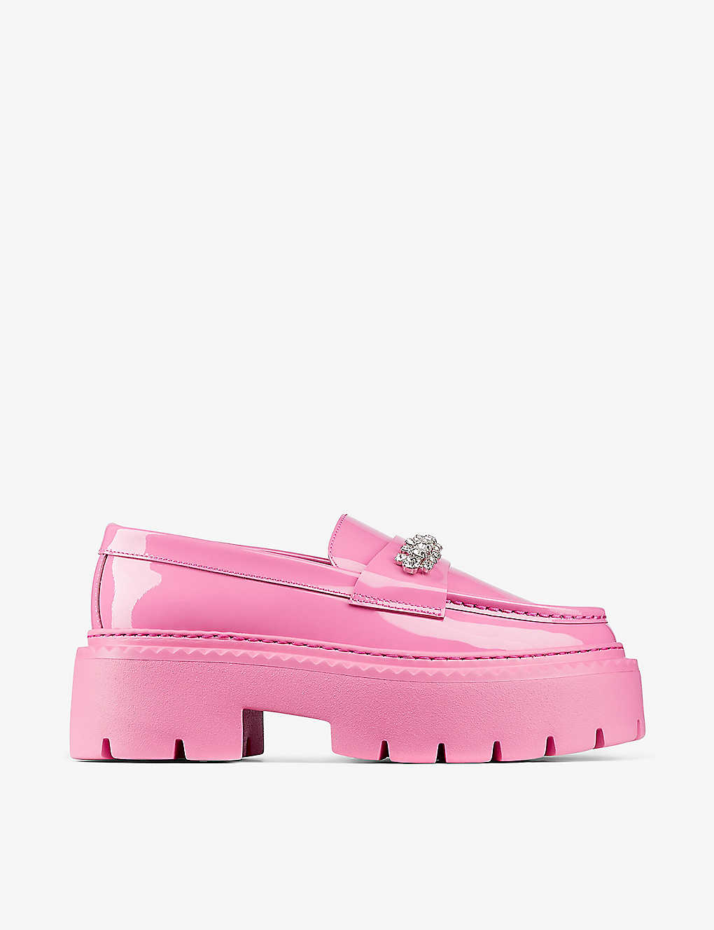 JIMMY CHOO JIMMY CHOO WOMEN'S CANDY PINK BRYER FLAT CRYSTAL-EMBELLISHED LEATHER LOAFERS,65855653