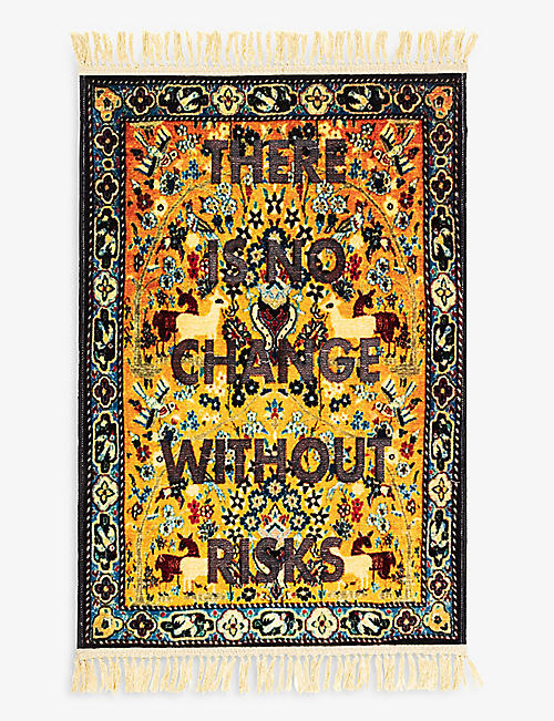 SELETTI: There Is No Change Without Risks woven rug 120cm x 80cm