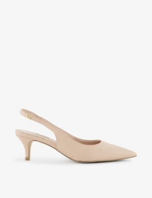 DUNE: Capitol pointed-toe leather slingback courts