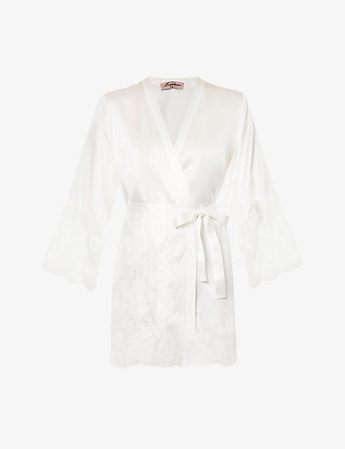 MARJOLAINE: Phenix lace-embellished silk nightdress