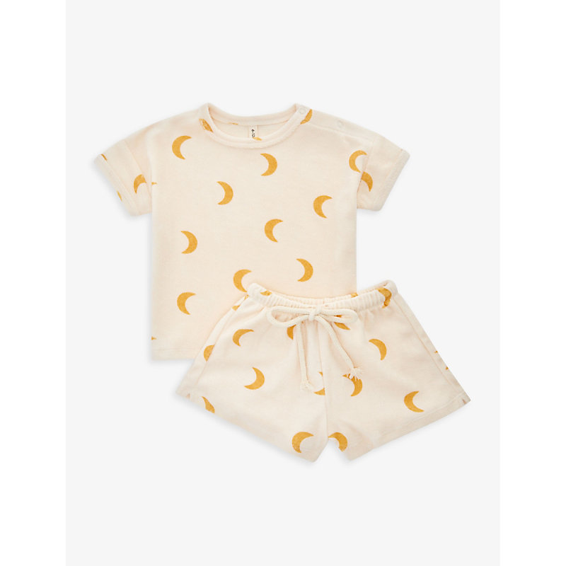 Organic Zoo Babies'  Honey Graphic-print Cotton-terry Two-piece Set 6 Months-4 Years