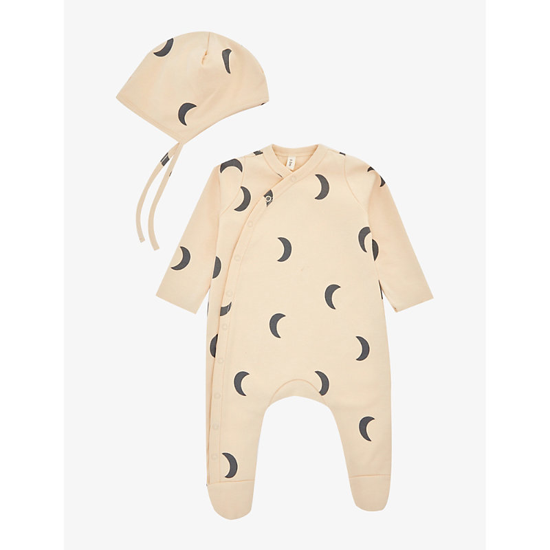 Organic Zoo Babies'  Pebble Graphic-print Organic-cotton Two-piece Set In Neutral