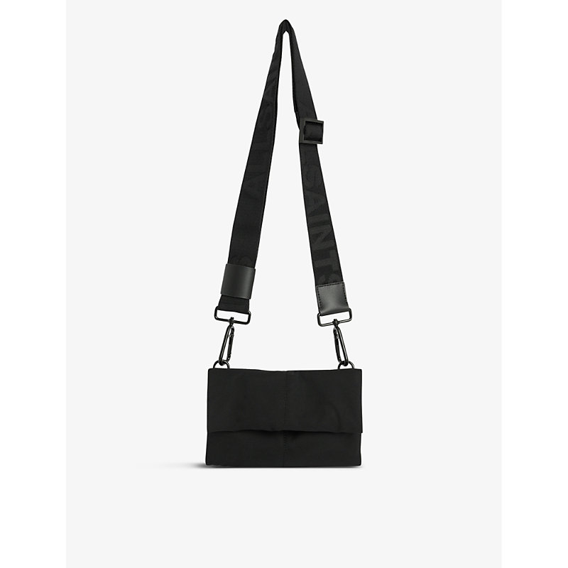 Shop Allsaints Women's Black Ezra Nylon Cross-body Bag