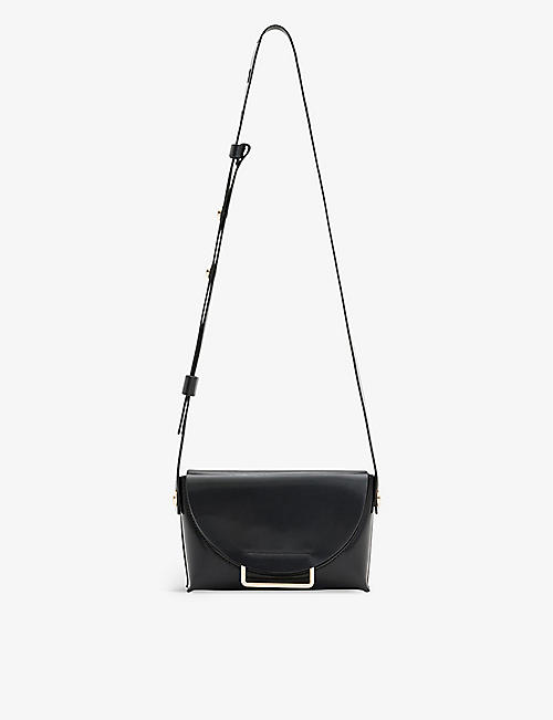 ALLSAINTS: Francine branded-hardware leather crossbody bag