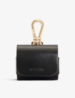 ALLSAINTS Logo embossed leather AirPod case Selfridges