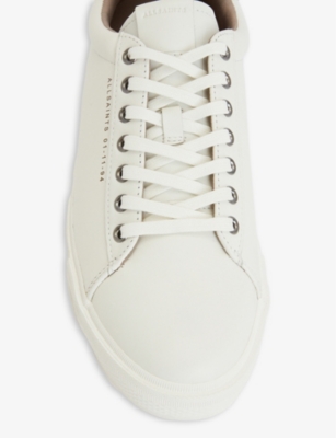 Shop Allsaints Brody Branded Leather Low-top Trainers In White
