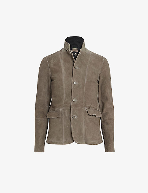 ALLSAINTS: Survey brushed-leather blazer