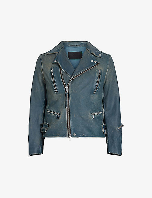 ALLSAINTS: Jade zip-embellished leather biker jacket