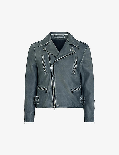 ALLSAINTS: Jade zip-embellished leather biker jacket