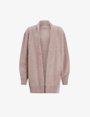 Tessa Recycled Brushed Cashmere Cardigan In Pink