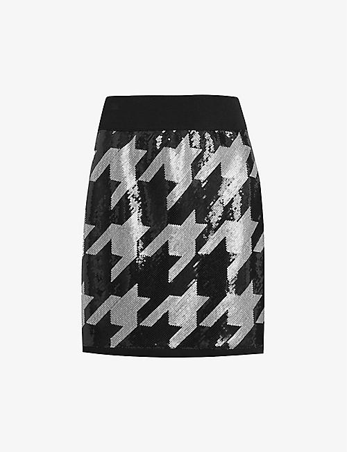 ALLSAINTS: Juela sequin-embellished stretch-woven mini skirt