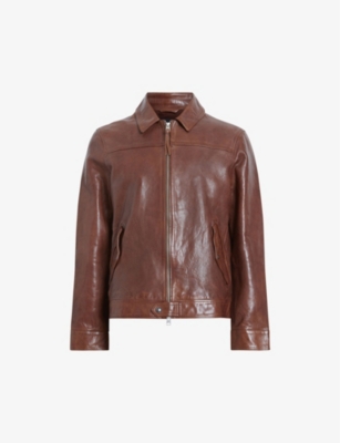 Rust color leather outlet jacket