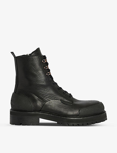 ALLSAINTS: Mudfox lace-up leather ankle boots