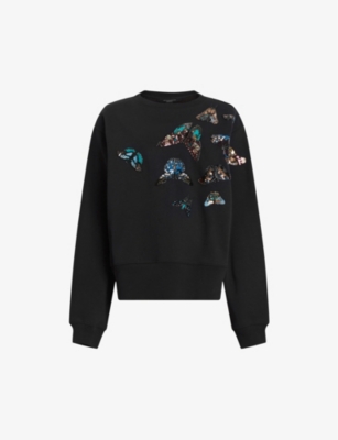 Allsaints Pippa Diana Sweatshirt In Black