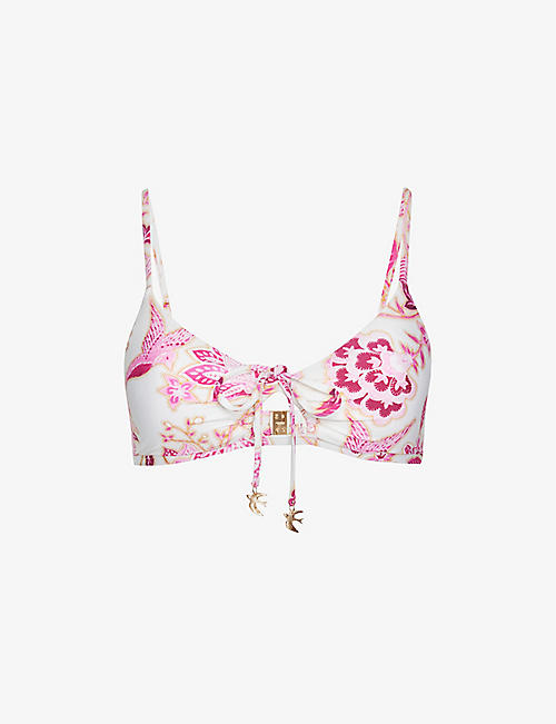 SEAFOLLY: Silk Road floral-print bikini top