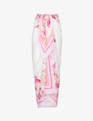 Seafolly Womens Parfait Pink Silk Road Floral-print Cotton Pareo | ModeSens