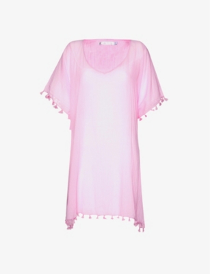 Seafolly Womens Parfait Pink Amnesia Crinkled-cotton Kaftan
