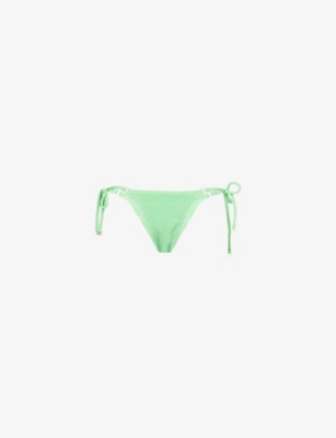 SEAFOLLY: Sea Dive textured mid-rise bikini bottoms