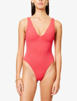 Shop Seafolly Womens Sea Dive V-neck Swimsuit Chilli Red