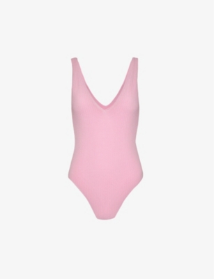 SEAFOLLY SEAFOLLY WOMEN'S PARFAIT PINK SEA DIVE V-NECK SWIMSUIT,65890425