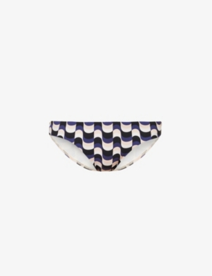 SEAFOLLY: Modern abstract-print recycled-nylon-blend bikini bottoms